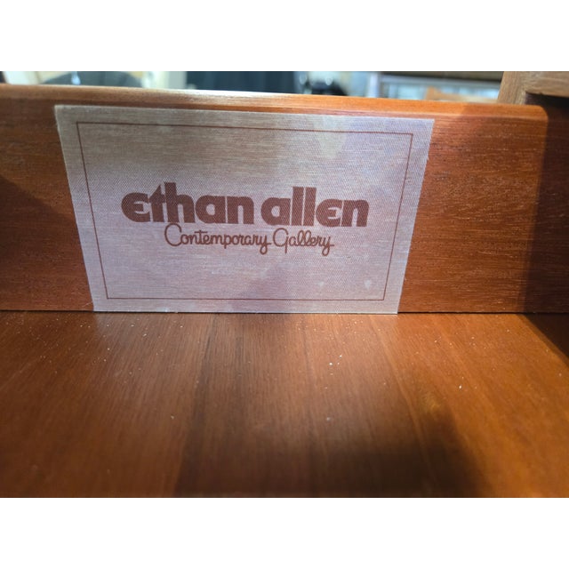 Tan Kofod Larsen Style Wood Console by Ethan Allen For Sale - Image 8 of 8