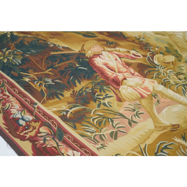 Vintage Belgium Pictorial Tapestry 7'5'' X 7'7'' For Sale - Image 4 of 9