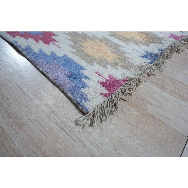 2020s 6x9 Multicolor Hand-Knotted Wool Bamboo Silk Stylized Floral Tribal Carpet Rug For Sale - Image 5 of 7