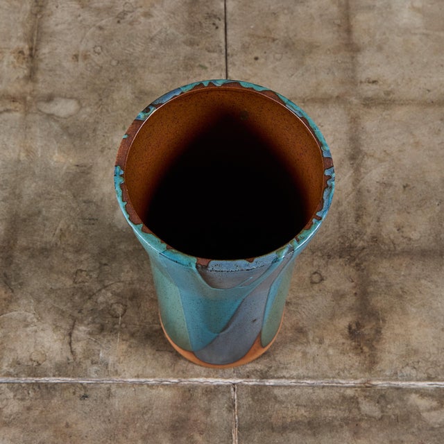 Planter by David Cressey for Architectural Pottery's Pro/Artisan collection with Cressey’s signature Blue “Flame Glaze."...