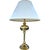 Mid-Century Modern 1980s Vintage Empire Style Brass “Saturn” Neo-Classical Fluted Pole Table Lamp and Shade For Sale - Image 3 of 7