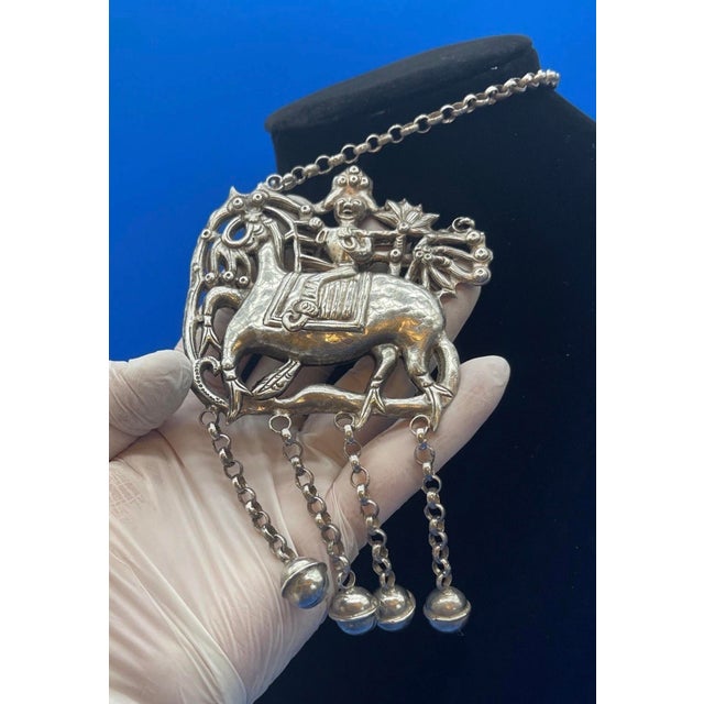Antique Chinese Silver Qilin Necklace For Sale - Image 14 of 16