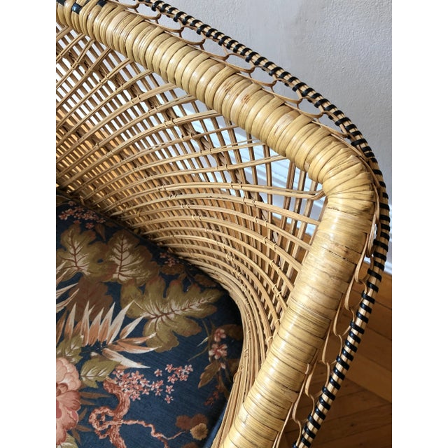Mid-Century Boho Rattan Armchair For Sale In Baltimore - Image 6 of 13