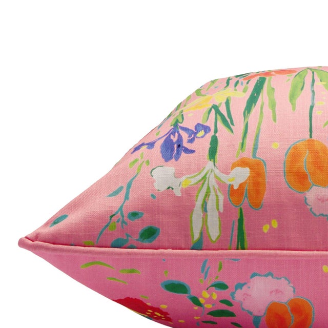 French 22" Paule Marrot Guermantes Pillow in Pink For Sale - Image 3 of 3