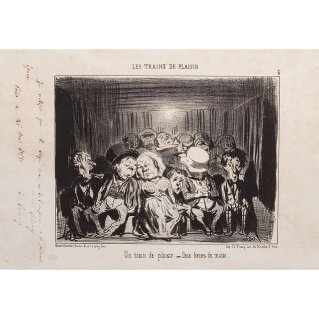 Honoré Daumier - A Pleasure Train - Lithograph - 1852 For Sale