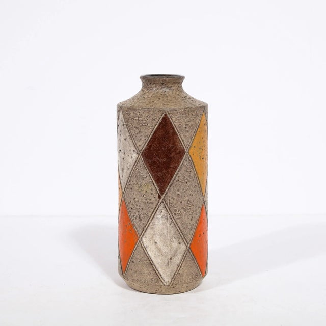 Mid-Century Modernist Hand Painted Ceramic Vase, Signed Thor For Sale In New York - Image 6 of 12