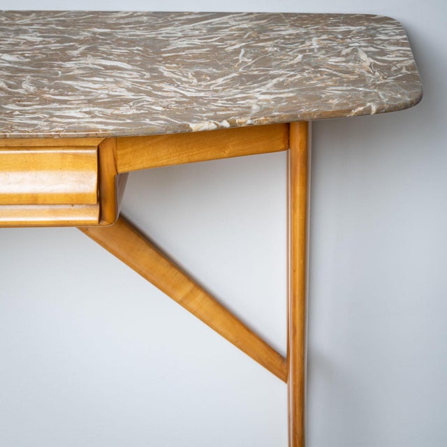 1950s 1950s Wall Console with Marble Top, Italy For Sale - Image 5 of 12