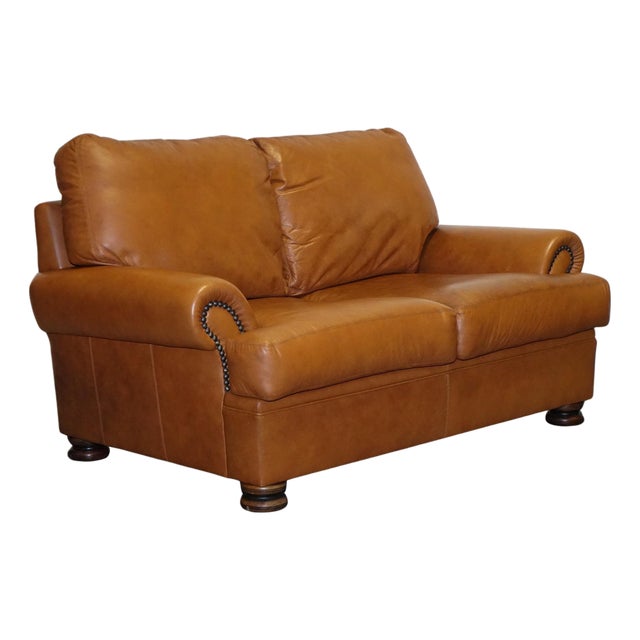 Vintage Tetrad Cordoba 2-Seater Sofa in Tan Leather from John Lewis For Sale
