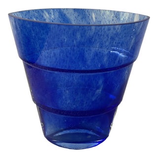 Vintage Kosta Boda Cobalt Blue Glass Vase by Ann Wahstrom - Hand Signed For Sale