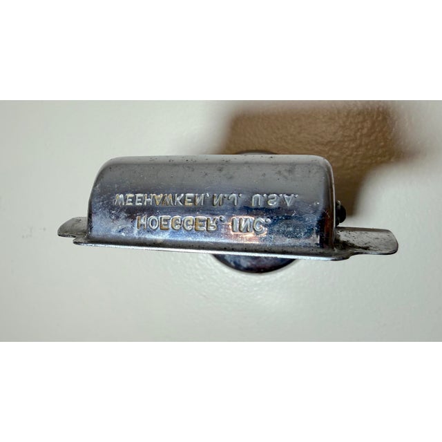 Rare Vintage Industrial Hoegger Inc. Wall-Mounted Chrome Ashtray Weehawken Nj For Sale - Image 9 of 14
