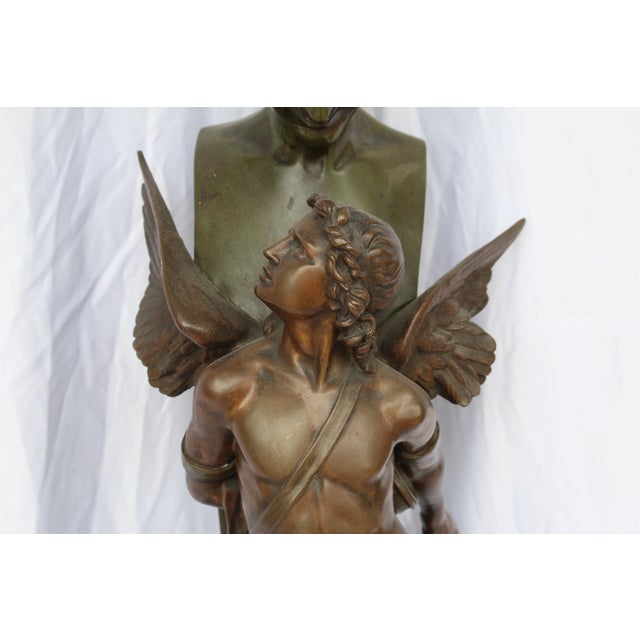 Bronze Sculpture Double Figure Antique Signed F Sanzel Large For Sale - Image 16 of 18
