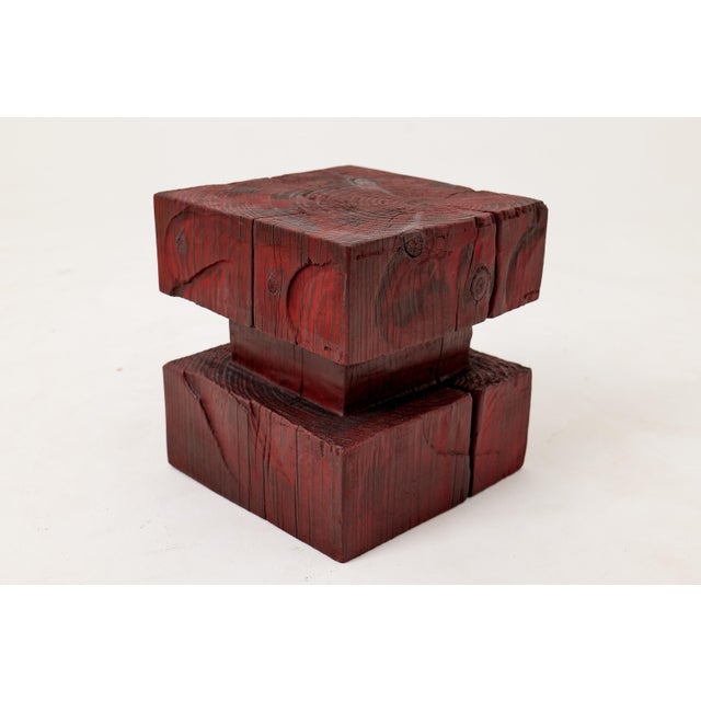 Hardwood Sculptural Stool by Logniture For Sale - Image 9 of 10