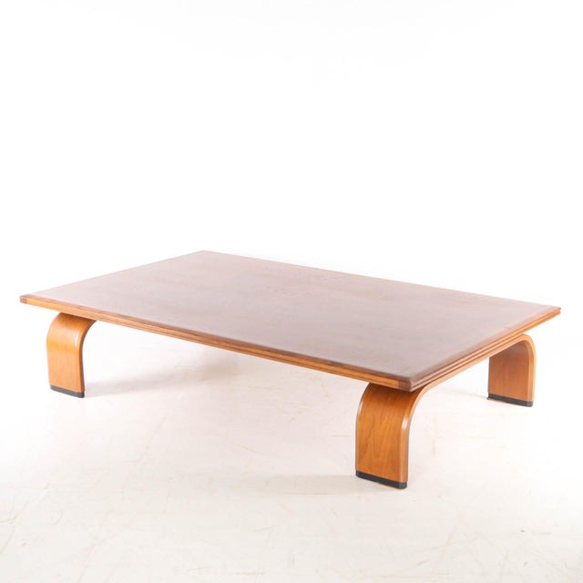 Wood Large Japanese Coffee Table in Oak, 1970s For Sale - Image 7 of 17