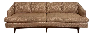 Mid Century Modern Curved Sculpted Walnut Sofa