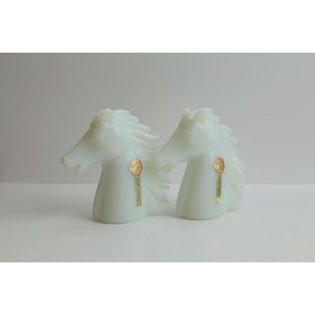 Glass Horse Heads from Stelvia Opalina Fiorentina, Italy, 1960s, Set of 2 For Sale - Image 7 of 10
