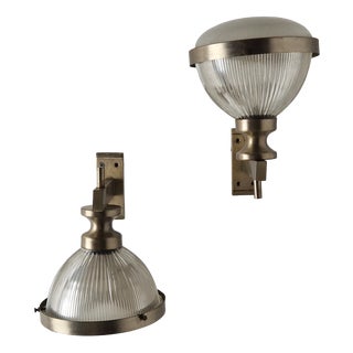 Vintage Chrome Wall Lights with Fresnel Glass, 1960s, Set of 2 For Sale