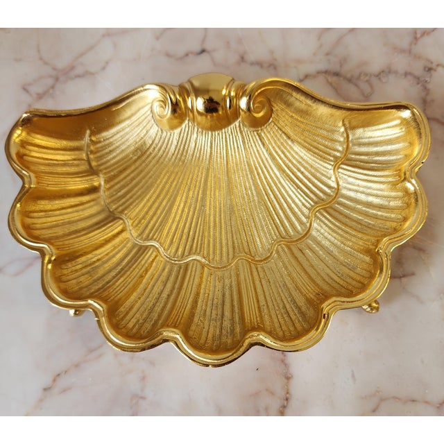 Gold Sherle Wagner Shell W/ Turtle Feet Gilded Soap/Trinket Dish For Sale - Image 8 of 15