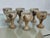 Set of 6 Stoneware Stemmed Cups, Vézelay Pottery - Albert Breton A beautiful set of six hand-thrown stoneware stemmed...