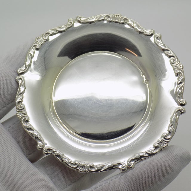 Vintage Italian Handmade Genuine Silver & Glass Salt / Pepper Cellar Table Decor For Sale - Image 6 of 10