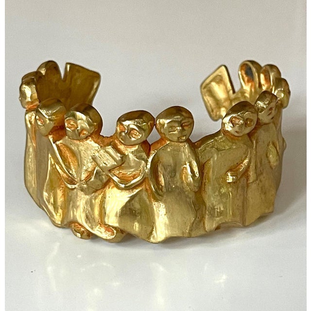 Line Vautrin French Sculptural Bronze Bracelet 'La Manif" by Line Vautrin For Sale - Image 4 of 12