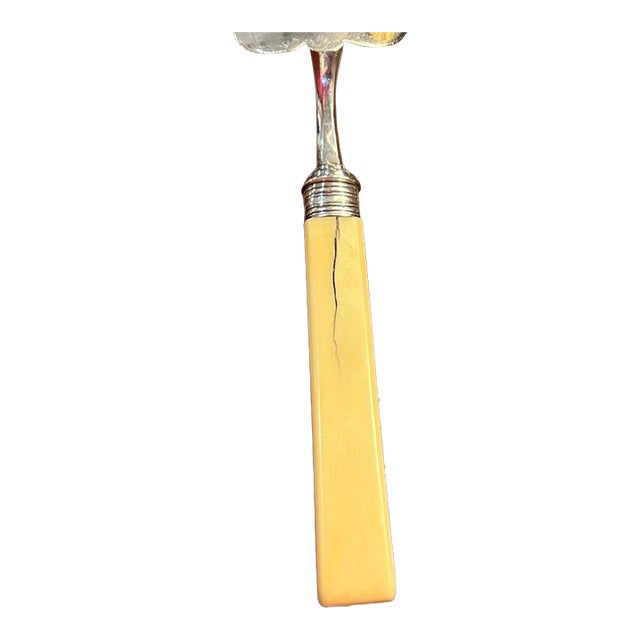 19th Century Silver Plate Bone Handle Fish Server For Sale