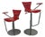 Pair of Contemporary Italian Chrome and Red Leather Barstools by Serico For Sale