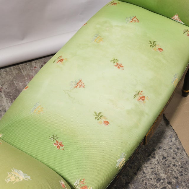 Vintage Regency Style Green Chinoiserie Window Seat Bench For Sale - Image 10 of 12
