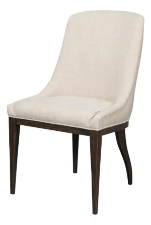 Modern Dark-Stained Oak Upholstered Dining Chair