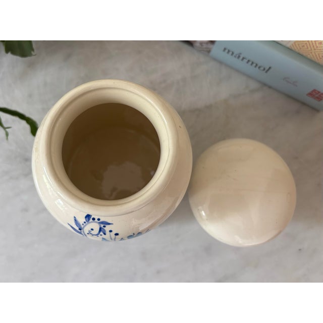 1980s Hand-Painted Folk Art Lidded Canister For Sale - Image 6 of 7