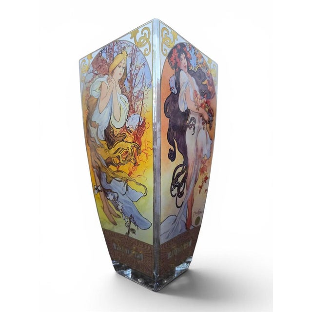 Vintage Art Nouveau Vase in Glass, 1950 For Sale - Image 9 of 14