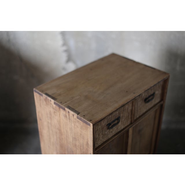 Japanese Antique Nt Tansu 1920s-1940s / Natural Color / Cabinet For Sale - Image 6 of 10