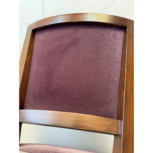 Mid 20th Century French Moderne Dining Chairs in Aubergine Mohair- Set of 8 For Sale - Image 14 of 16