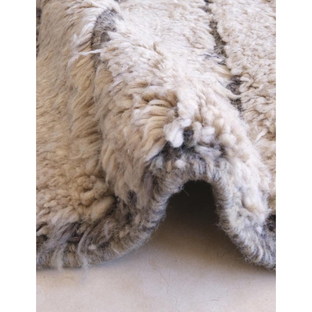 Beige Contemporary Moroccan Beni Mrirt Wool Rug - 10.3 X 7 Ft For Sale In Cleveland - Image 6 of 8