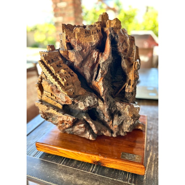 Brown Exceptional Early 20th Century Olivewood Root Architectural Sculpture of Ancient Jerusalem For Sale - Image 8 of 18