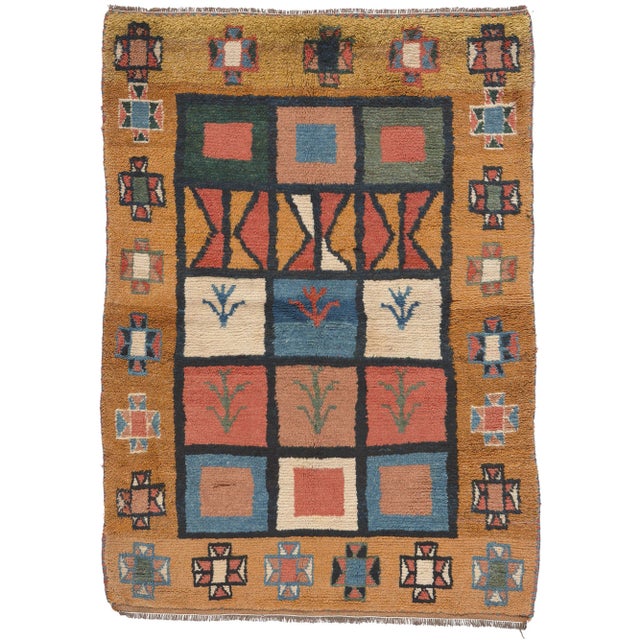 Late 20th Century Vintage Persian Shiraz Tribal Rug, 03'07 X 04'11 For Sale - Image 10 of 10