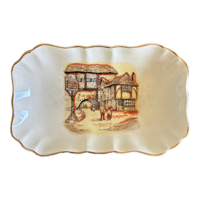 Vintage Sandland Ware "The Jolly Drover" English Pub Scene Soap Dish For Sale