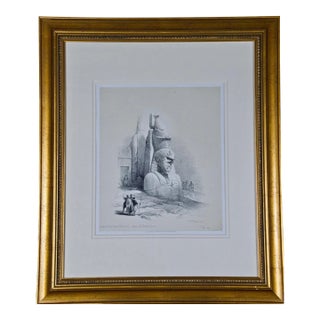 Colossal Statues of Ramses: David Roberts ' 19th Century Hand Colored Lithograph, 1843 For Sale