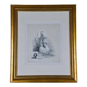 Colossal Statues of Ramses: David Roberts ' 19th Century Hand Colored Lithograph, 1843