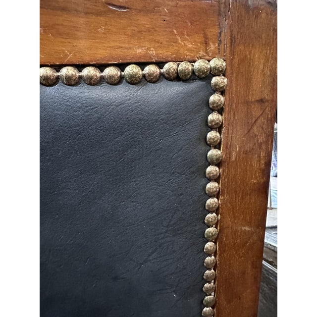 Armchair in Walnut and Leather, 1920s For Sale - Image 11 of 15