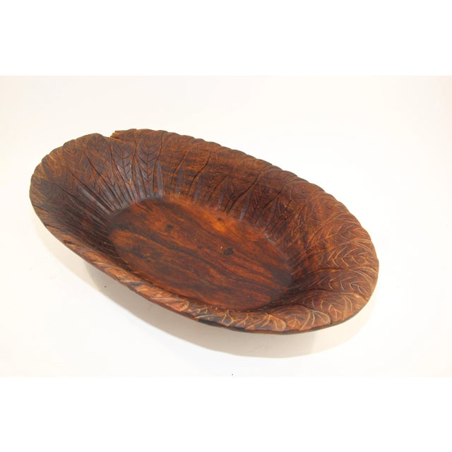 Large Hand-Carved Tribal Wooden Bowl from the Batak of Sumatra For Sale - Image 9 of 13