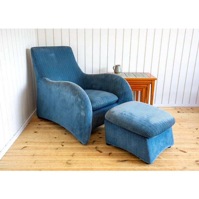 Set of Art Deco Style Loge Lounge Chair and Ottoman by Gerard van den Berg for Montis, 1980s For Sale - Image 12 of 18