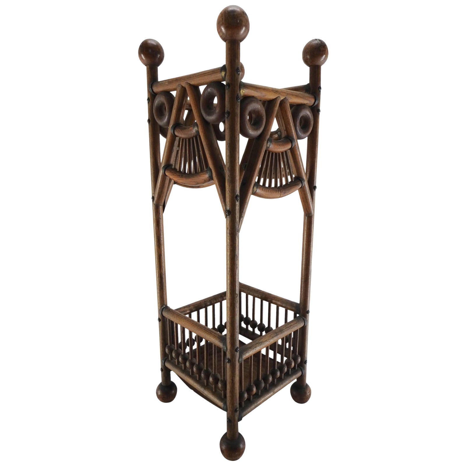 Arts & Crafts Stick and Ball Umbrella Stand Chairish