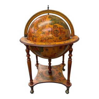 Vintage Italian-Style Globe Bar Cart For Sale