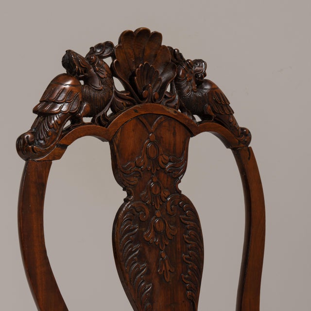 Chestnut 19th Century British Chestnut Brown Ceylon George I Colonial Chair with Rattan Seat For Sale - Image 8 of 15