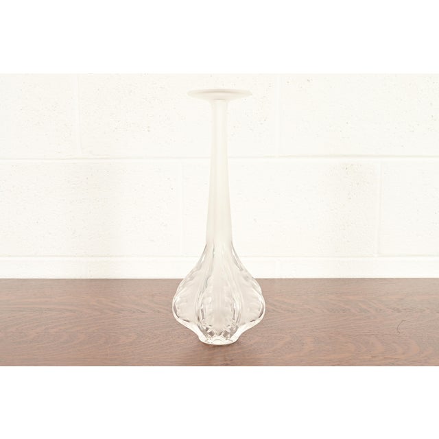 Lalique Paris Marie-Claude Soliflore Frosted Crystal Vase For Sale - Image 12 of 12