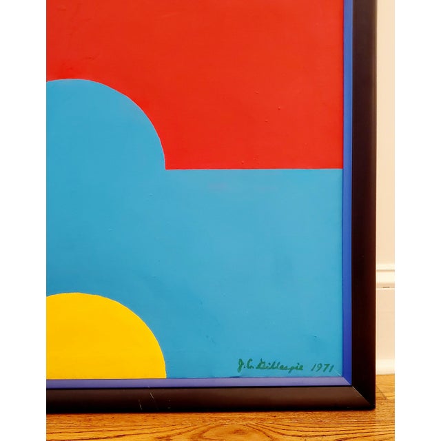 1971 "Rising" Hard Edge Abstract Geometric Oil Painting by J. C. Gillespie, Framed For Sale - Image 13 of 15