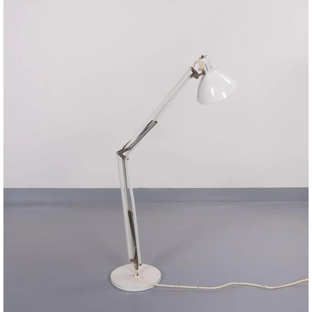 Beautiful Hala Zeist Holland extra large desk or floor lamp. Spring operated, works very good. White color. Because its...