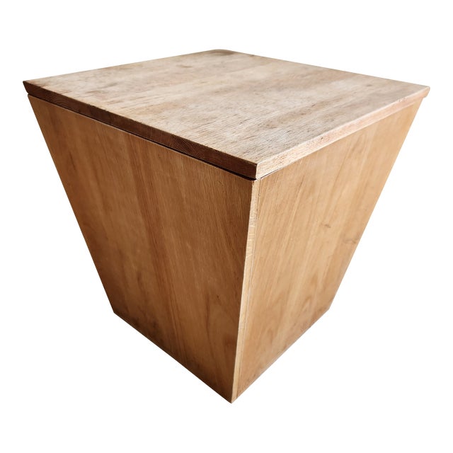 Striking Rustic Pyramid Wooden Chest - Versatile Modern Accent For Sale