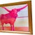 Abstract Western Country Cowboy Pink Longhorn Steer Original Oil Painting, in Teak Wood Frame by Tatiana Duperault For Sale - Image 3 of 5