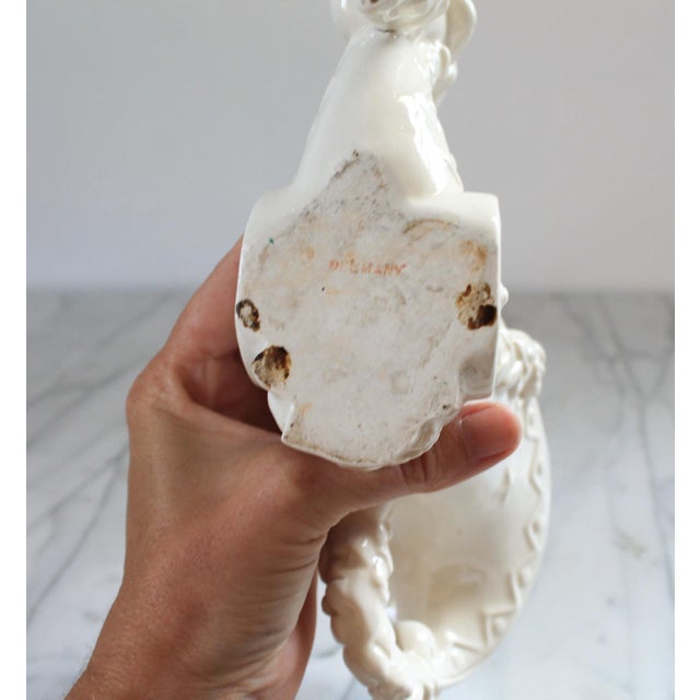 Ceramic Vintage Cherub Flower Frog Vase For Sale - Image 7 of 8